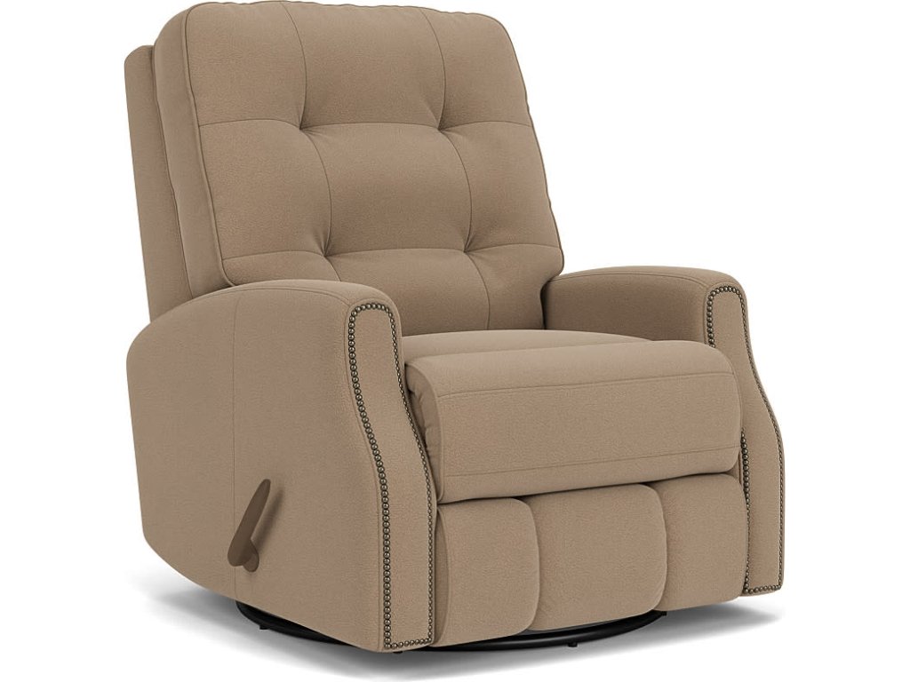 Devon Leather Swivel Gliding Recliner - image 3