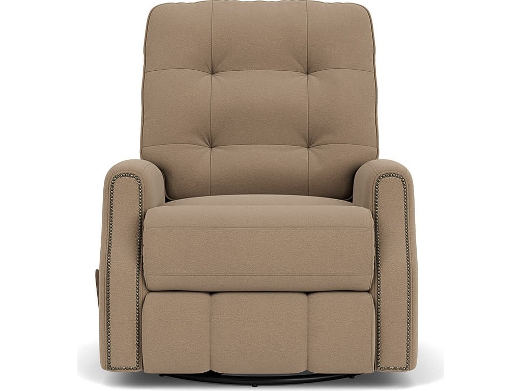 Devon Leather Swivel Gliding Recliner - image 4