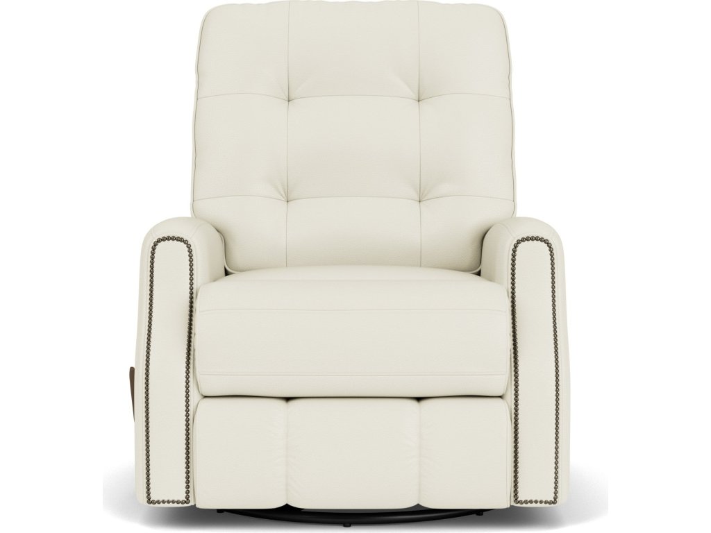Devon Leather Swivel Gliding Recliner - image 5