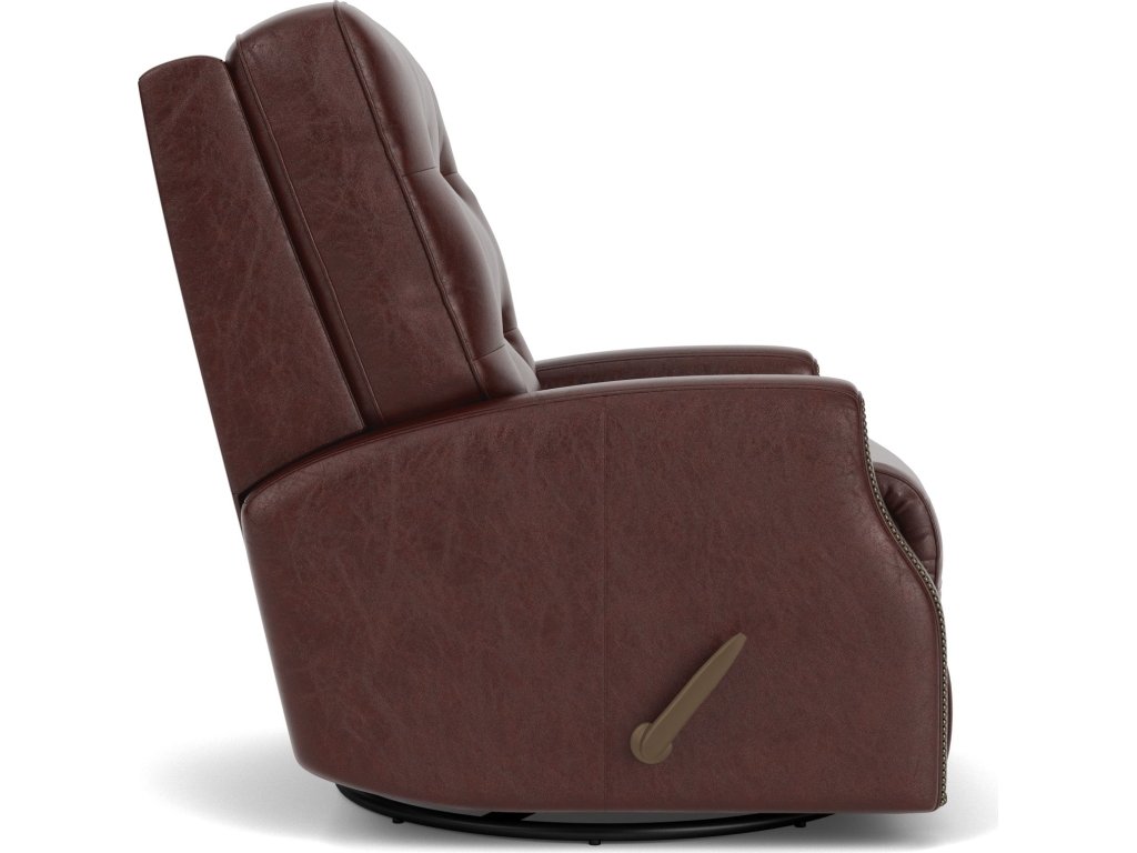 Devon Leather Swivel Gliding Recliner - image 6