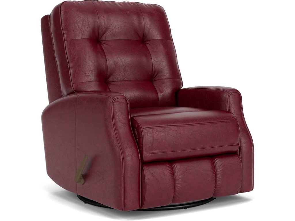 Devon Leather Swivel Gliding Recliner - main image
