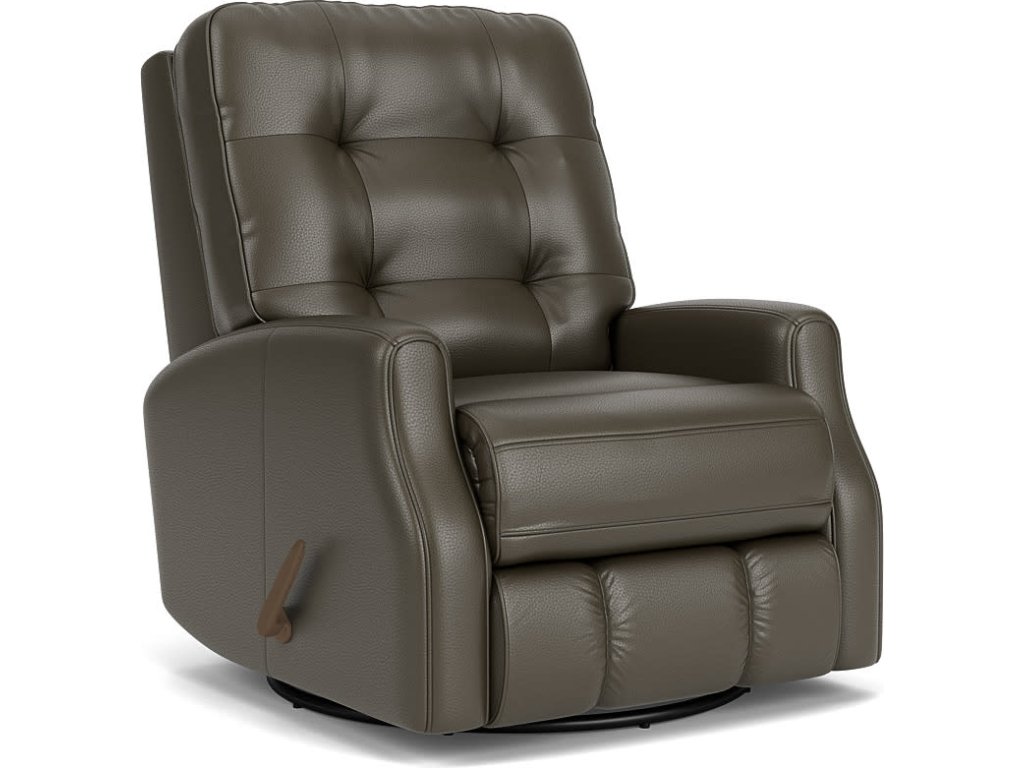 Devon Leather Swivel Gliding Recliner - image 3