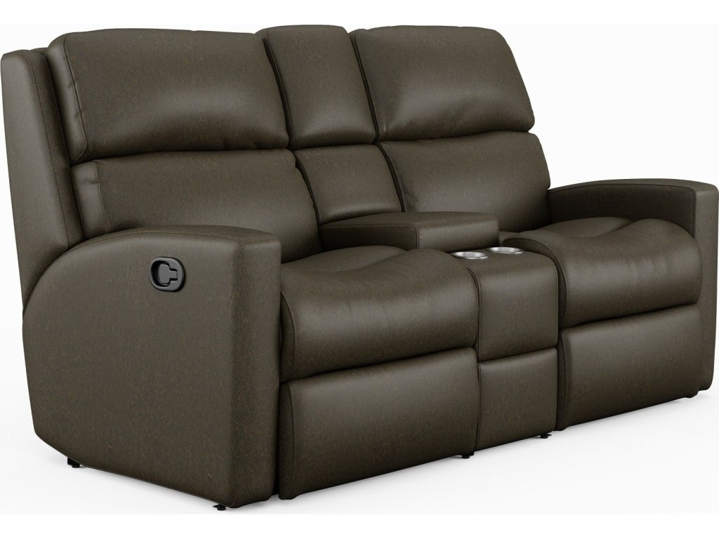 Catalina Leather Reclining Loveseat with Console - main image