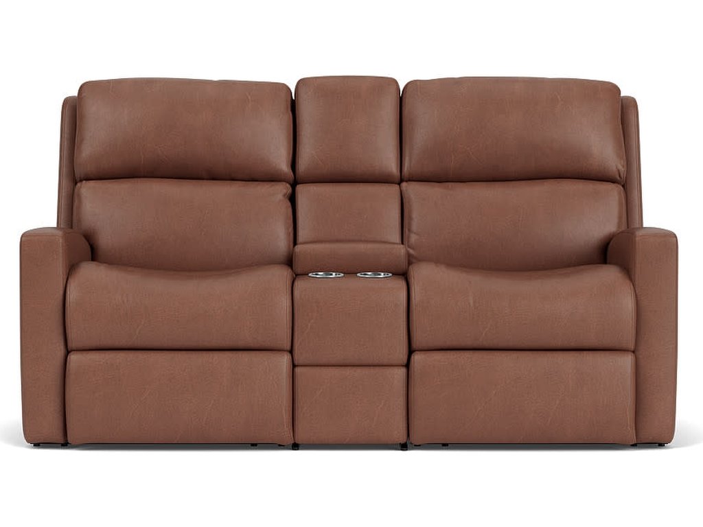 Catalina Leather Reclining Loveseat with Console - image 6