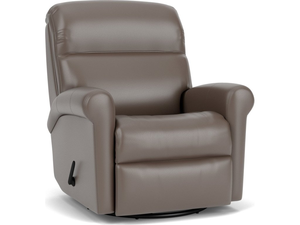 Davis Leather Swivel Gliding Recliner - main image