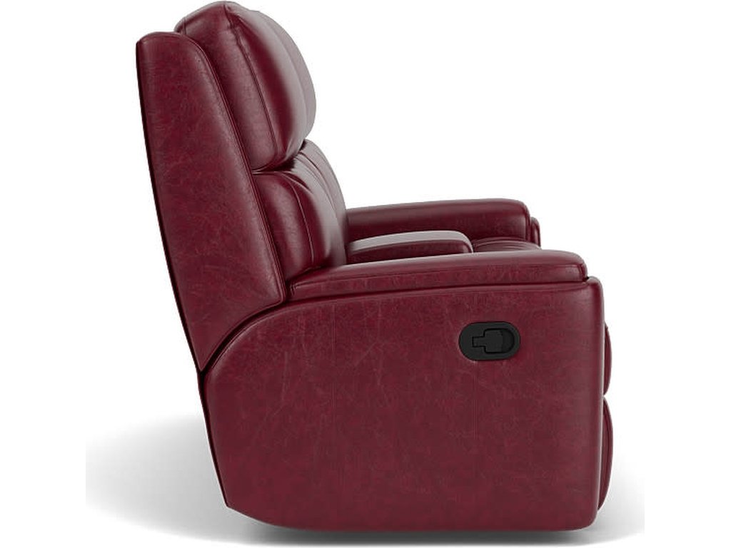 Rio Leather Reclining Loveseat with Console - image 9