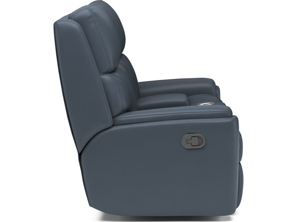 Rio Leather Reclining Loveseat with Console - image 2