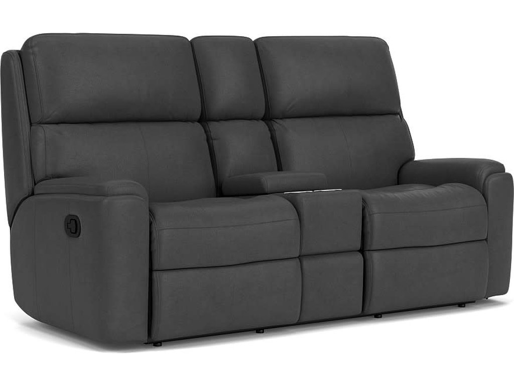 Rio Leather Reclining Loveseat with Console - image 3