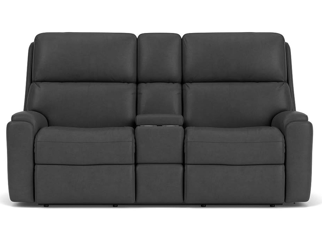 Rio Leather Reclining Loveseat with Console - image 5