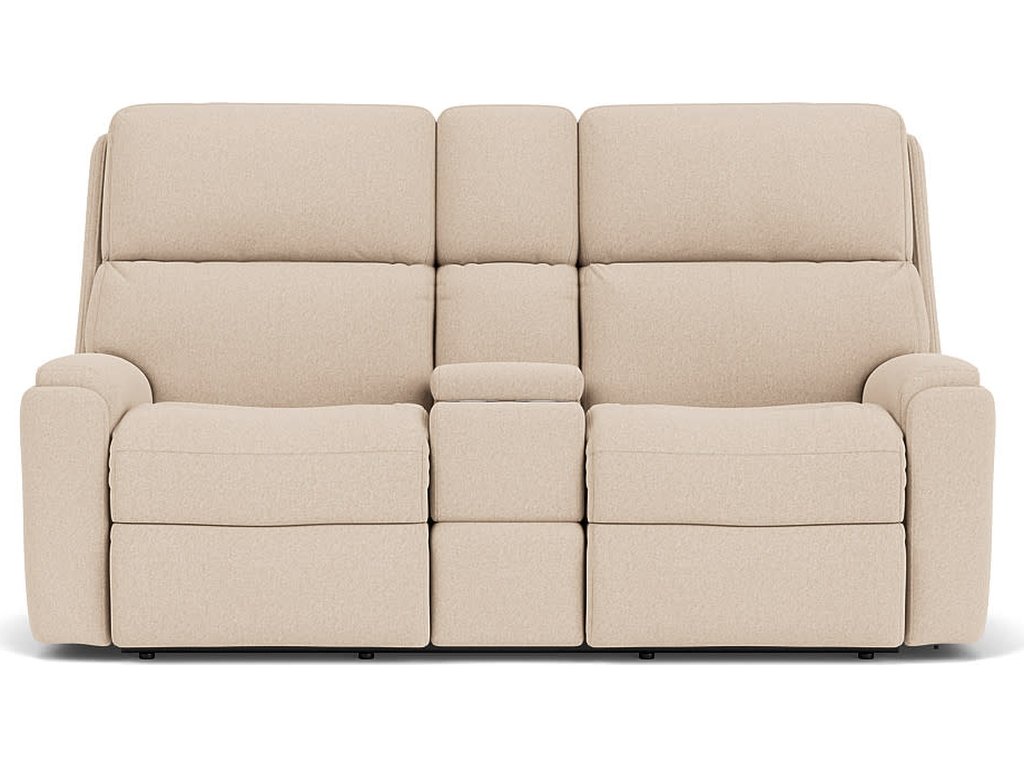 Rio Leather Reclining Loveseat with Console - image 6