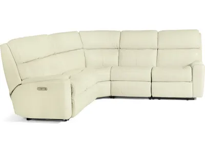 Rio Leather Power Reclining Sectional with Power Headrests