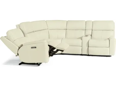 Rio Leather Power Reclining Sectional with Power Headrests - Alternative View