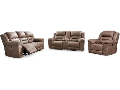 Stoneland Power Reclining Sofa, Loveseat and Recliner