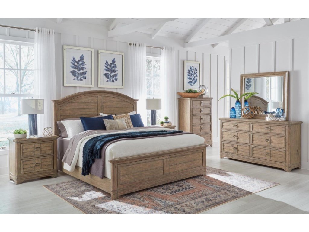 Queen Arched Panel Bed Complete - image 2