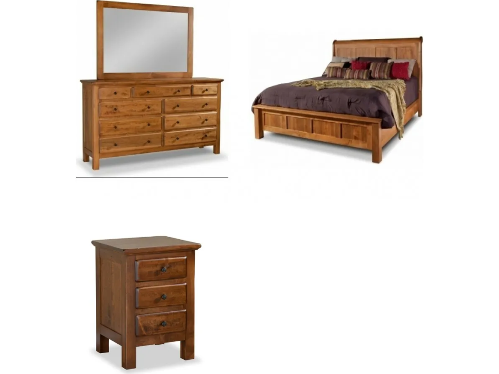Daniel's Amish Lewiston 4 PC King Bedroom Set Sleigh Bed, primary thumbnail