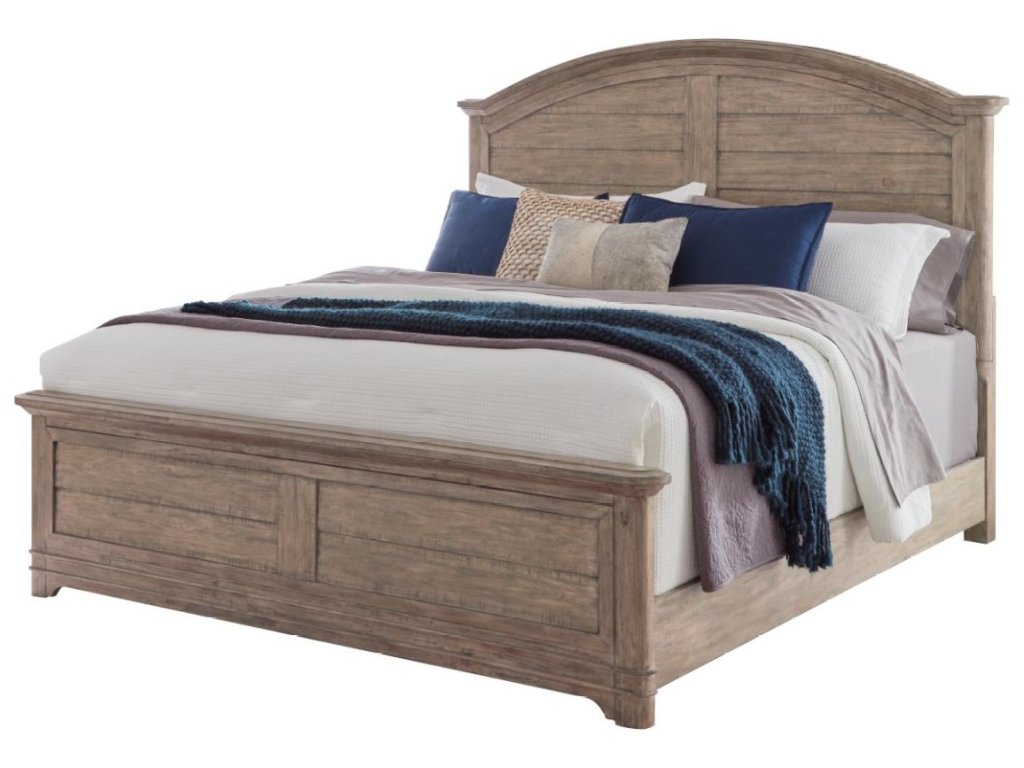 Queen Arched Panel Bed, Dresser, Mirror, 1 Drawer Nightstand, Chest - image 1