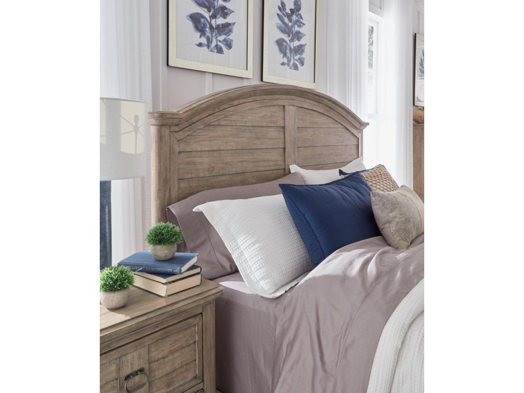 Queen Arched Panel Bed Complete - image 1