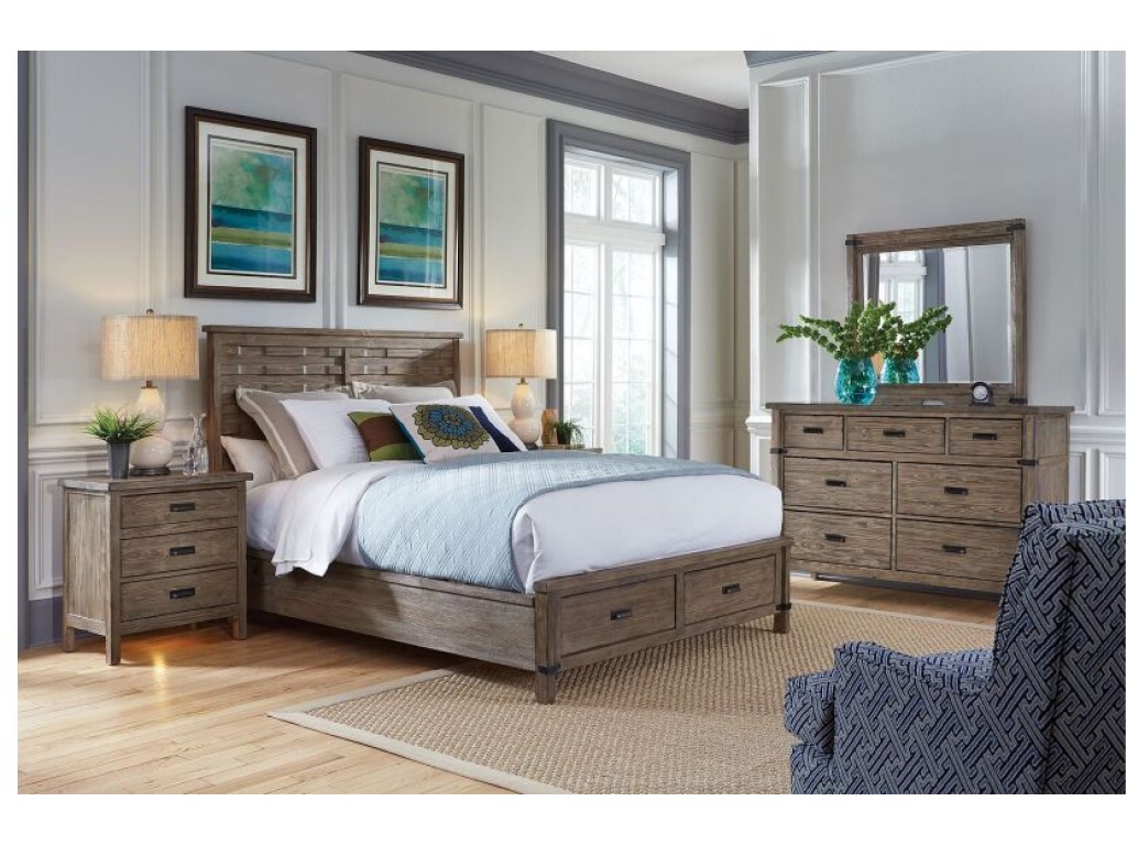 Panel Queen Bed - Complete W/ Storage Footboard - image 2