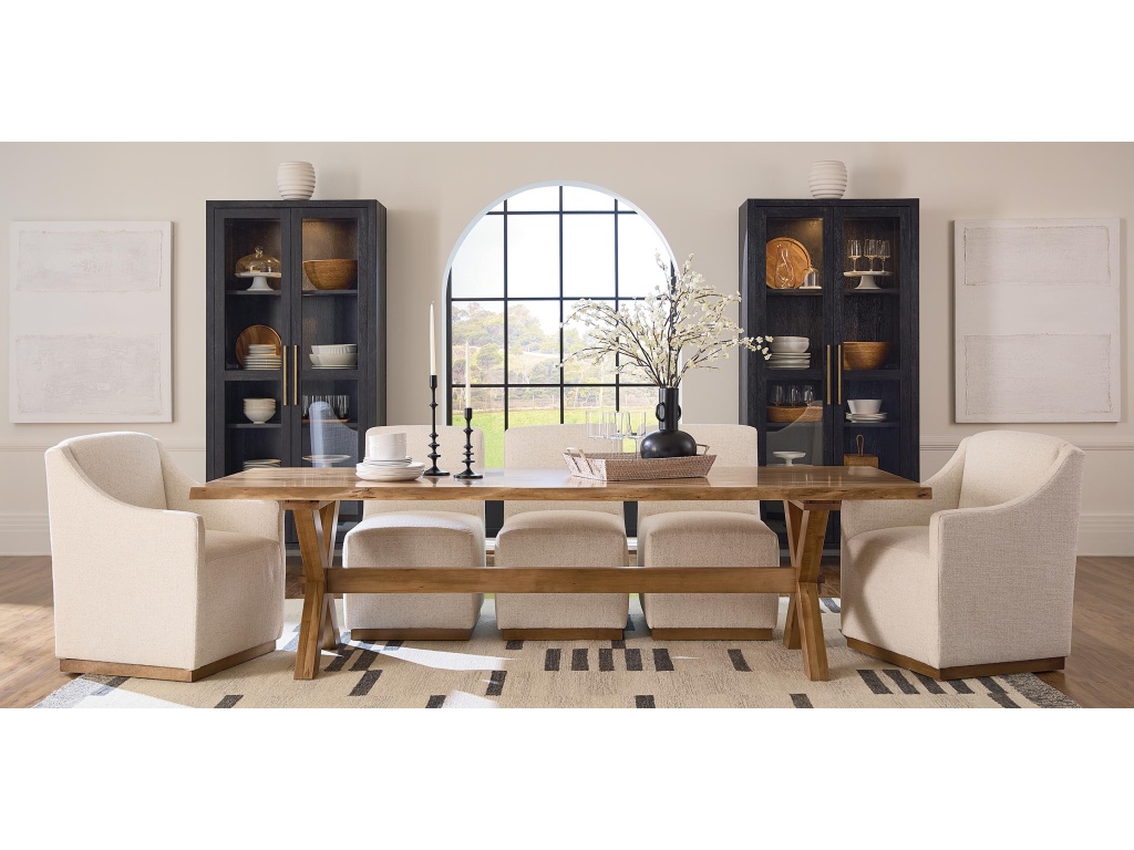 Crossbuck Live Edge Rectangle Dining Table - image 1