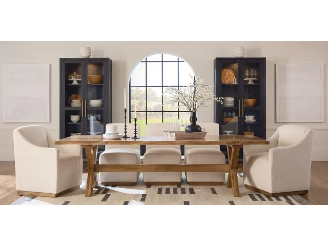 Crossbuck Live Edge Rectangle Dining Table