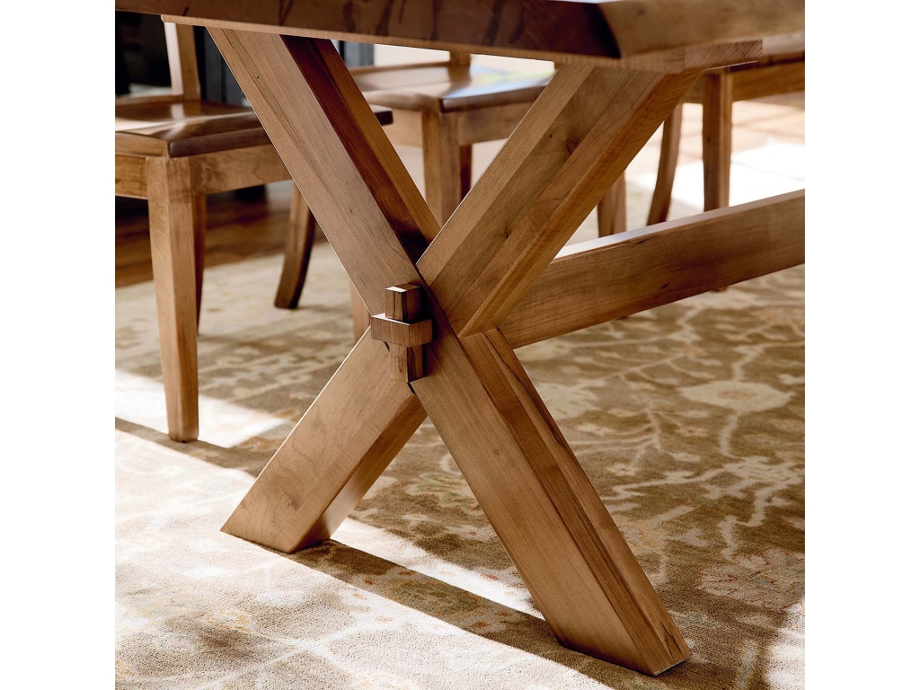 Crossbuck Live Edge Rectangle Dining Table - image 6