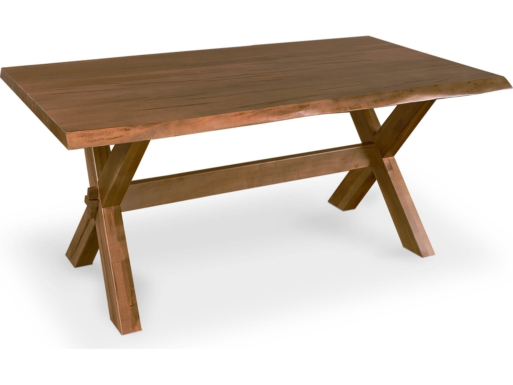 Crossbuck Live Edge Dining Table with Extendable Leaves - image 1