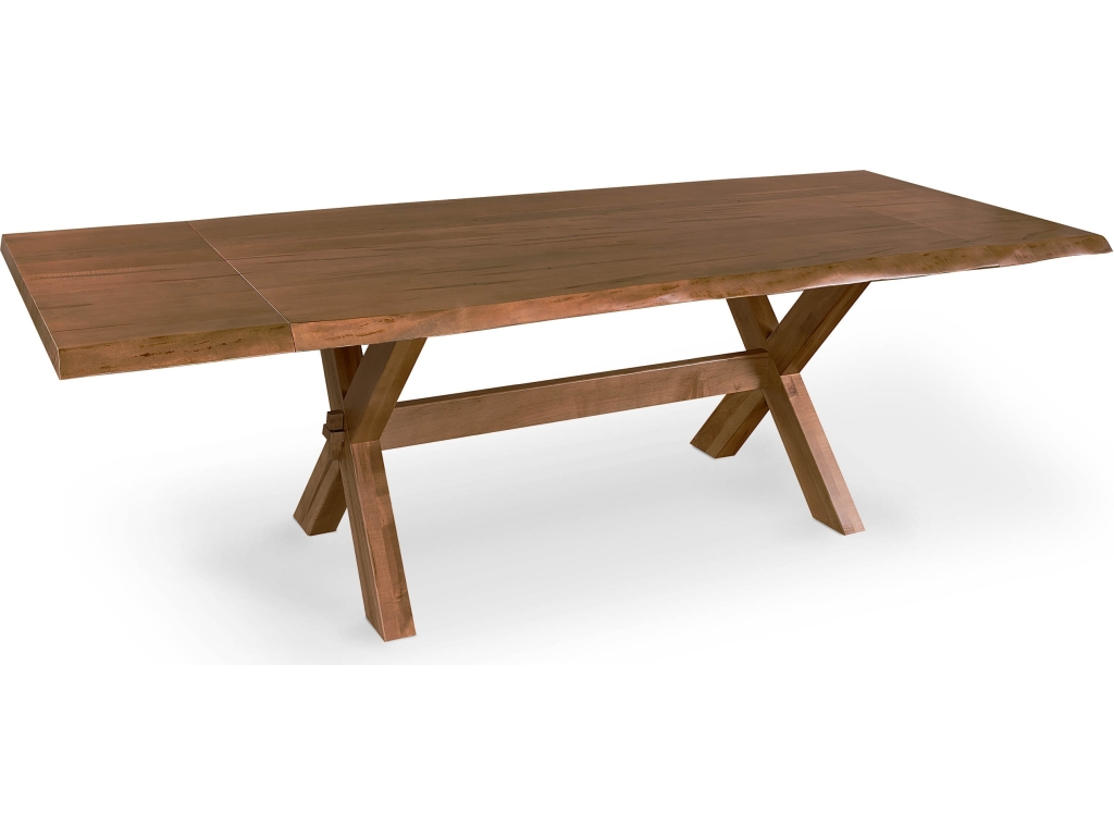 Crossbuck Live Edge Dining Table with Extendable Leaves - main image