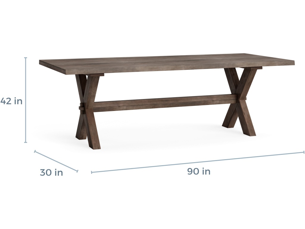 Crossbuck Live Edge Rectangle Dining Table - image 4