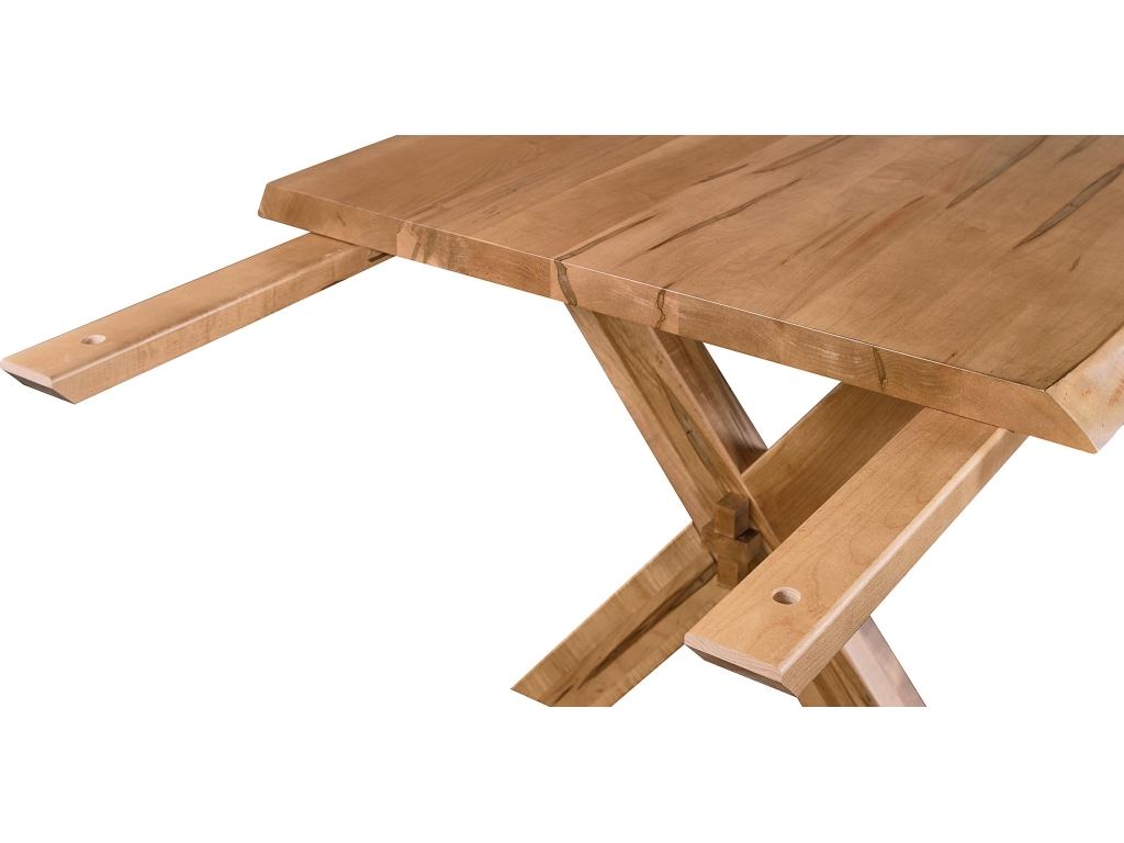 Crossbuck Live Edge Dining Table with Extendable Leaves - image 8