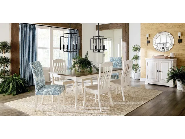 Amelia Oak Rectangle Dining Table With Leaf - Alternative View