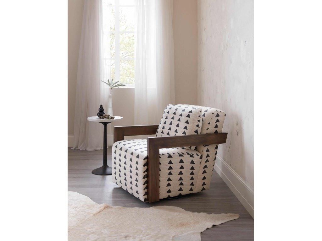 Cabell Exposed Wood Swivel Chair - image 3