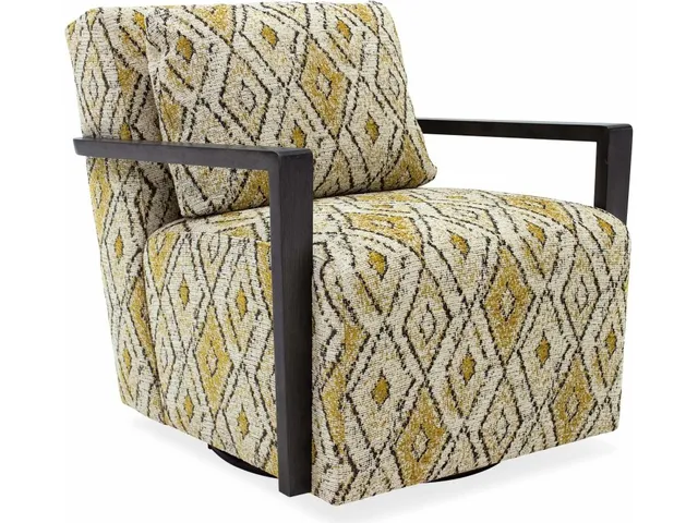 Creighton Exposed Wood Swivel Chair