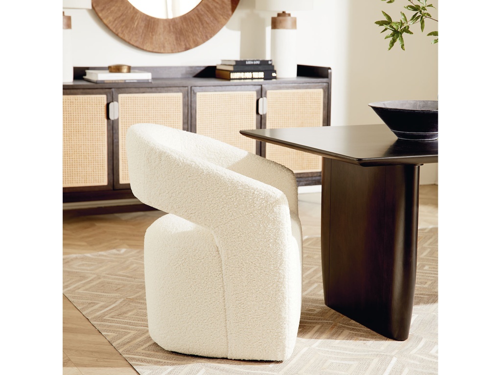 Aries Upholstered Dining Chair with Casters - image 1