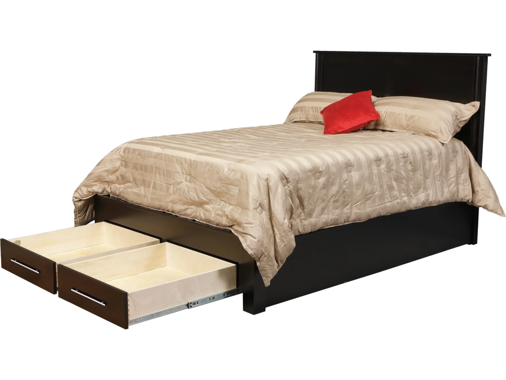 Daniel's Amish Metropolitan Queen Pedestal Bed w/2 Drawers in Footboard Panel/Wall Bed, alternate view 1