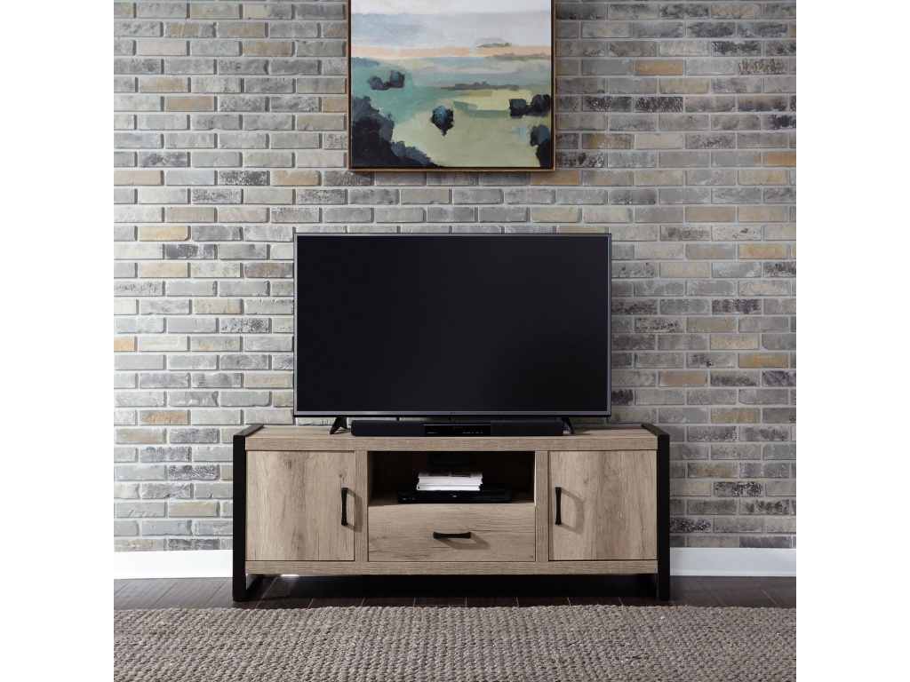 64 Inch TV Console w/ Faux Metal - main image
