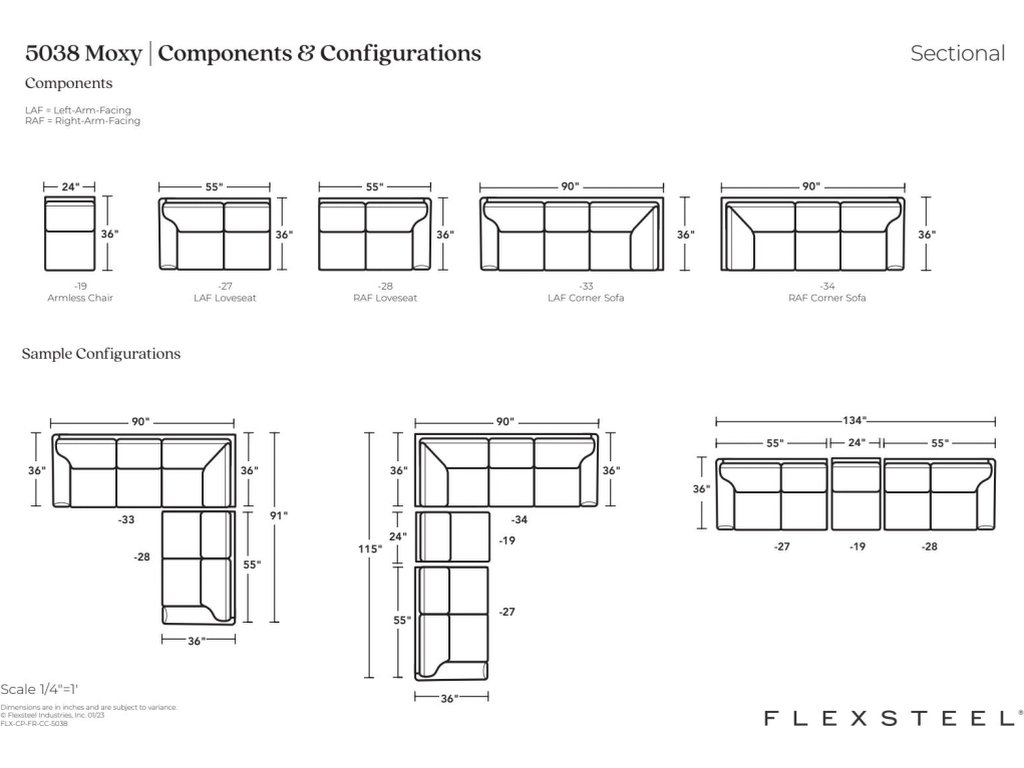 Moxy Fabric Sectional - image 4