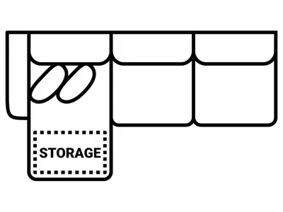LSF 1 Arm Sofa Chaise w/ Storage