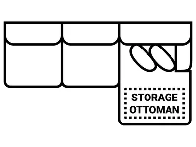 RSF 1 Arm Sofa Chaise w/ Storage