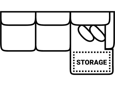 RSF 1 Arm Sofa Chaise w/ Stor. - Alternative View