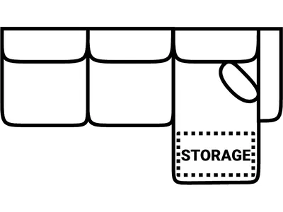 RSF 1 Arm Sofa Chaise w/ Stor. - Alternative View