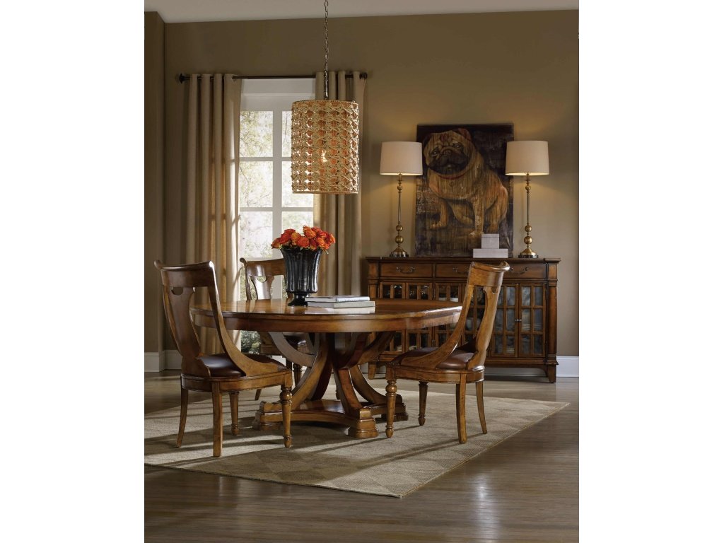 Tynecastle Round Pedestal Dining Table with One 18'' Leaf - image 3