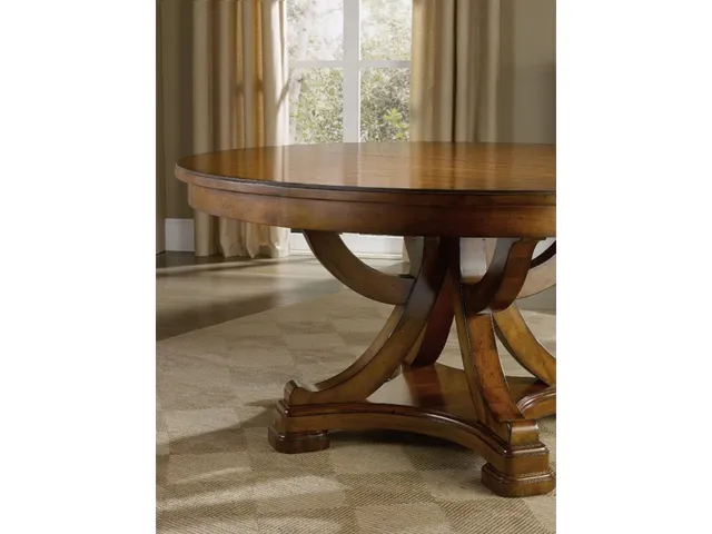 Tynecastle Round Pedestal Dining Table with One 18'' Leaf - Alternative View
