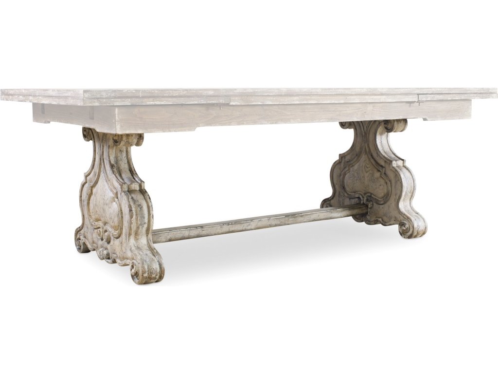 Chatelet Refectory Rectangle Trestle Dining Table with Two 22'' Leaves - image 3