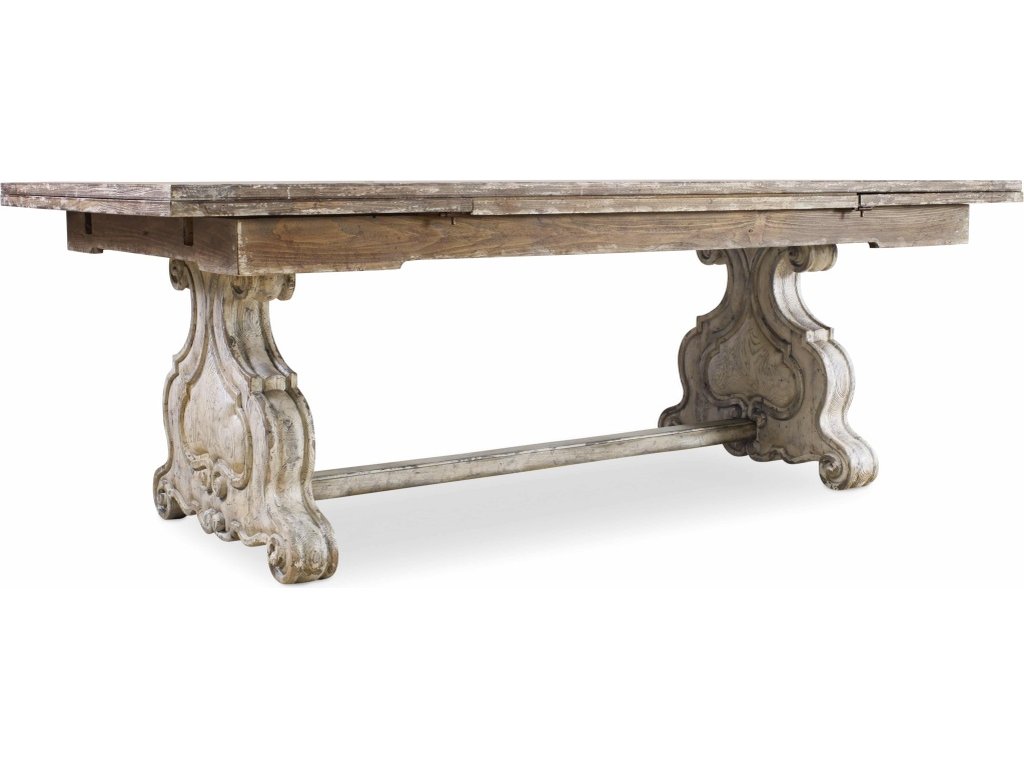 Chatelet Refectory Rectangle Trestle Dining Table with Two 22'' Leaves - main image