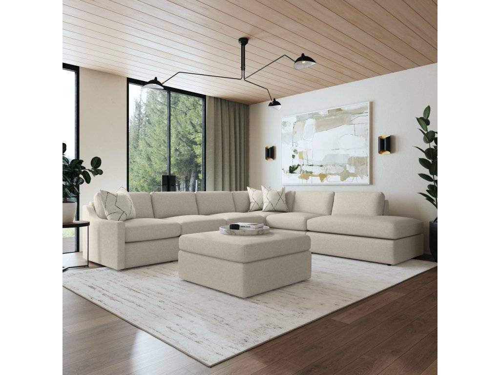 Sky Fabric Ottoman - image 14