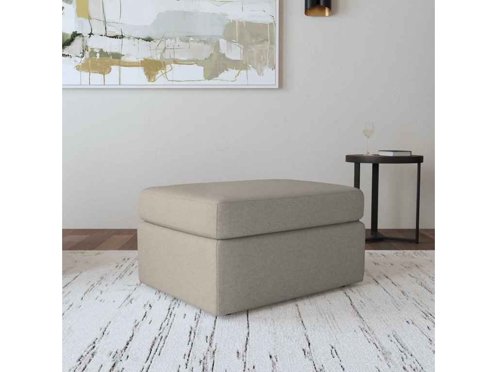 Sky Fabric Ottoman - image 1