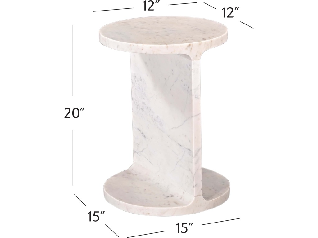 Emmett White Accent Table - image 3