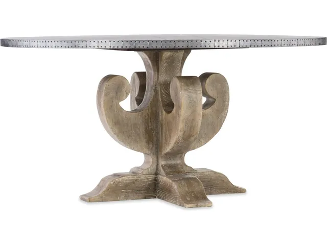 Boheme Ascension 60in Zinc Round Dining Table