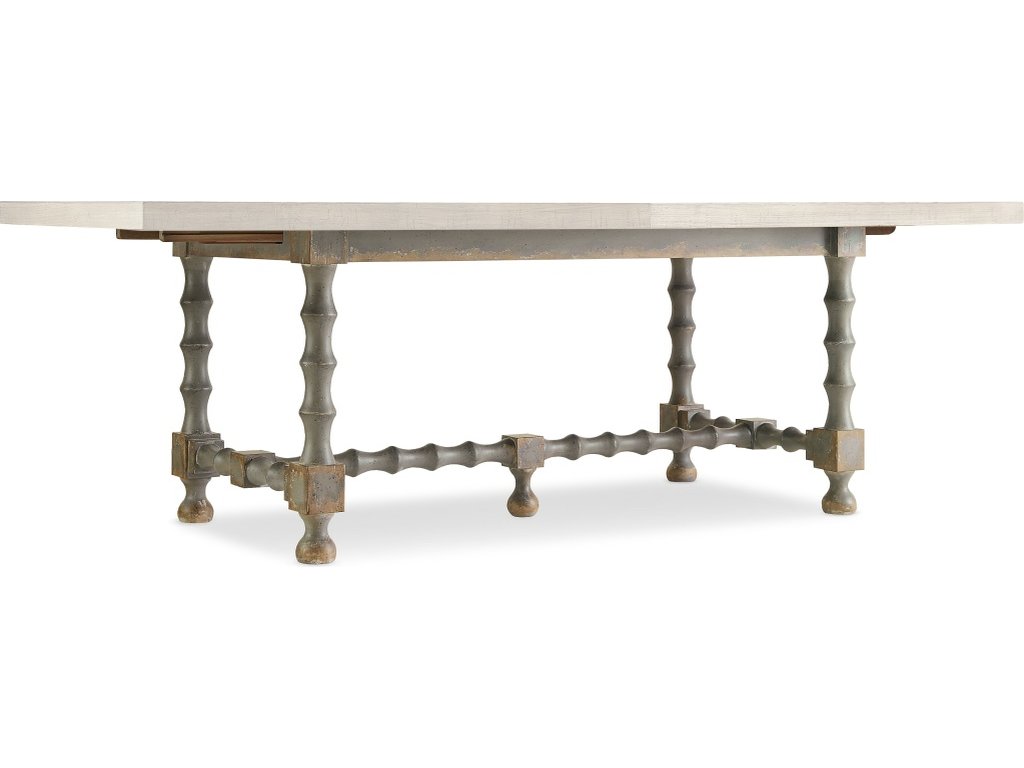 Ciao Bella 84in Trestle Table w/ 2-18in Leaves-Natural/Gray - image 4