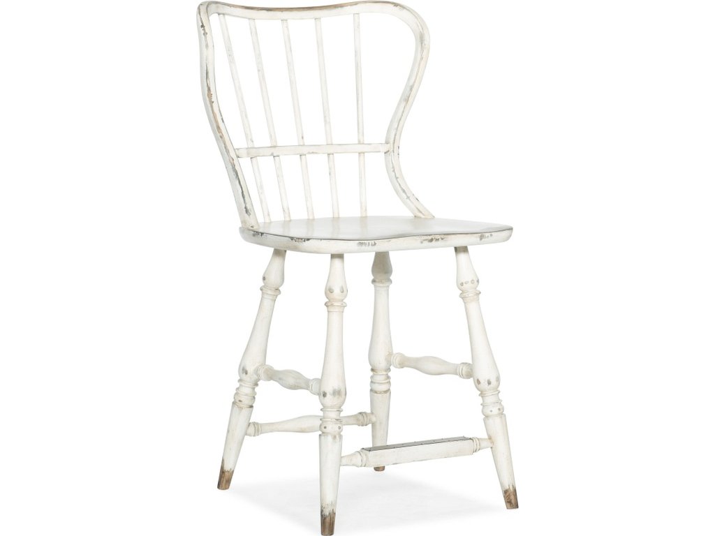 Ciao Bella Spindle Back Counter Stool-White - main image